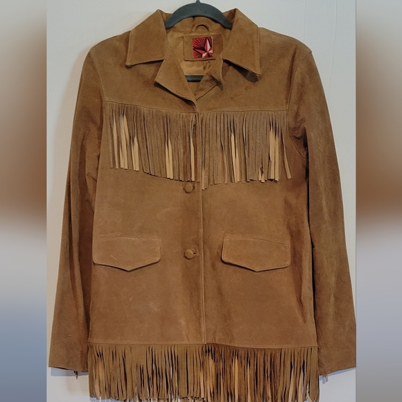 VTG Y2K Fringe Granola Western Leather Jacket Wild Bill Hickok Dennis Hopper - Picture 2 of 9